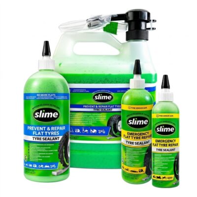 Líquido sellante antipinchazos SLIME biodegradable y eco, previene y sella pinchazos en neumáticos tubeless.