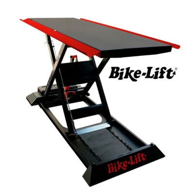 Elevador de moto Bike-Lift MAX 516 con capacidad de 500kg y altura de 120cm optimizado para el mantenimiento profesional en talleres de motocicletas.