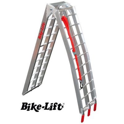 Rampa de aluminio plegable Bike-Lift para carga de motocicletas y quads en remolque con capacidad de 340 kg.