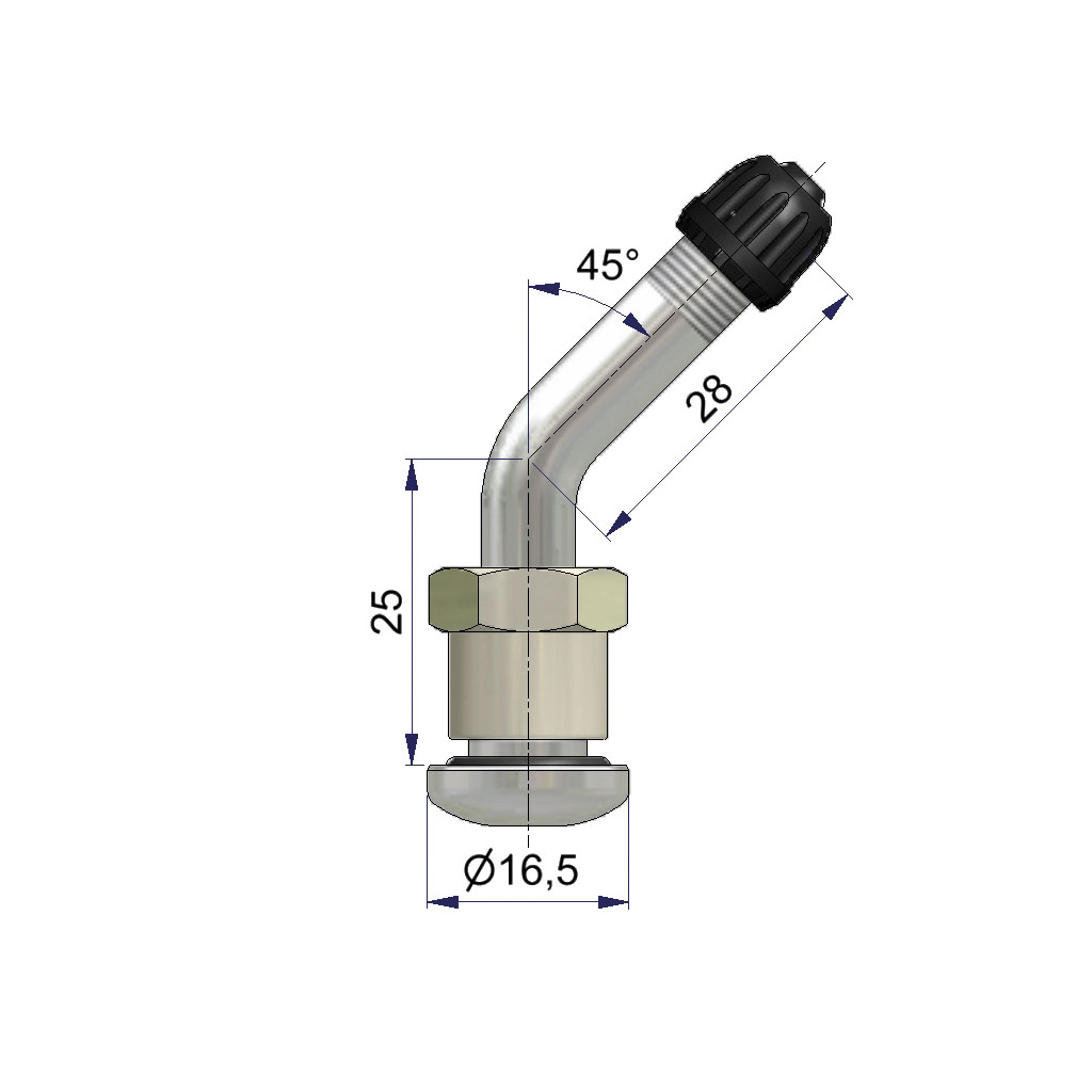 Valvula tubeless 90º