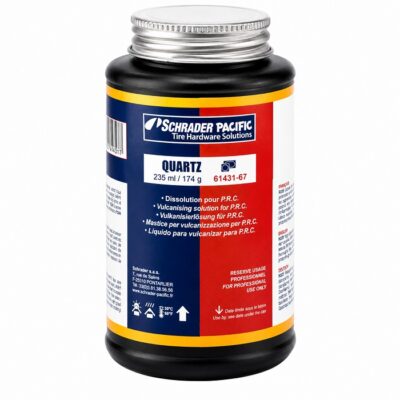 Bote de líquido vulcanizante QUARTZ de Schrader de 235ml con pincel aplicador para cámaras de aire.