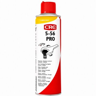 Spray aflojatodo lubricante CRC 5-56 PRO: lubrica, afloja mecanismos agarrotados y oxidados. Protege contra la humedad, previene el óxido.
