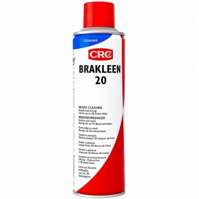 Spray limpiador de discos de freno CRC BRAKLEEN 20. Elimina aceite, grasa, depósitos y líquido de frenos. Limpia hasta 20 discos de freno.