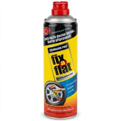 Aerosol FIX a FLAT de emergencia para sellado e inflado rápido de neumáticos pinchados.