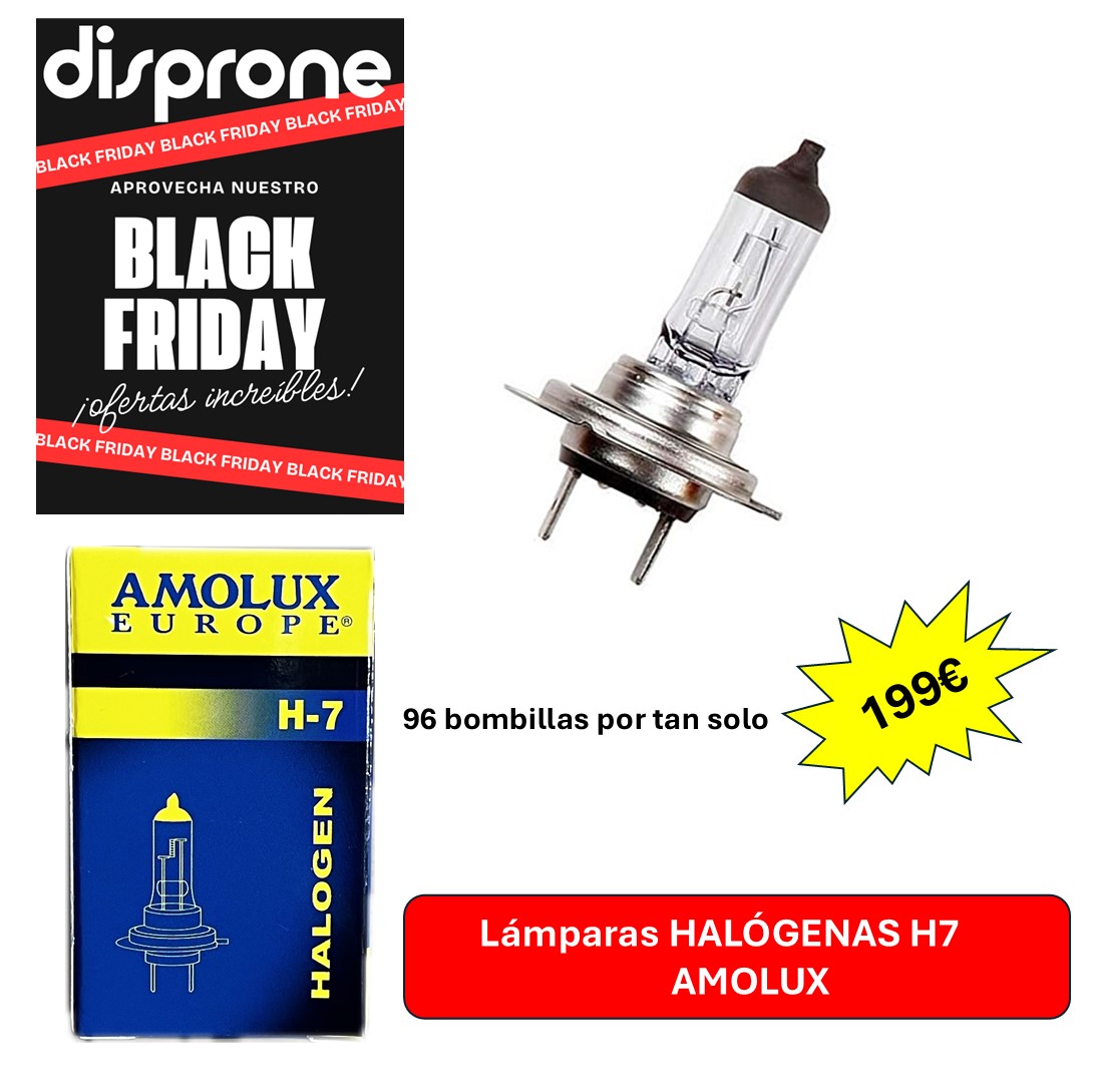 Lámparas_Halógenas_BF25 Lámparas H7 Amolux: Stock Black Friday 96 unidades a precio muy competitivo