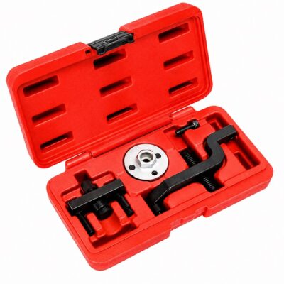 Juego de herramientas extractoras para la bomba de agua en motores Volkswagen 2.5 TDI con distribución por engranajes.