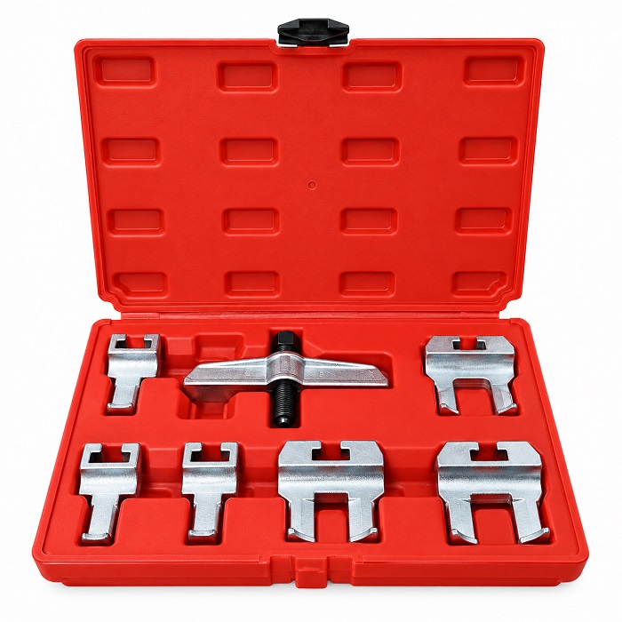 kit-extractor-polea-arbol-levas-vag-oem-t40001 Kit extractor de poleas de árbol de levas OEM T40001 con patas intercambiables para vehículos Audi, Seat, Skoda y Volkswagen.