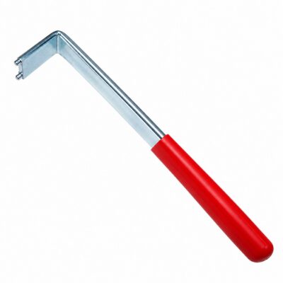 Llave acodada a 90 grados de 235 mm para tensores de correa de distribución en motores VAG TDI con pines de 3 mm.