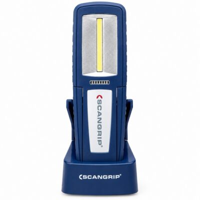 Lámpara LED recargable de inspección UNIFORM SCANGRIP con cabezal inclinable 180 grados.